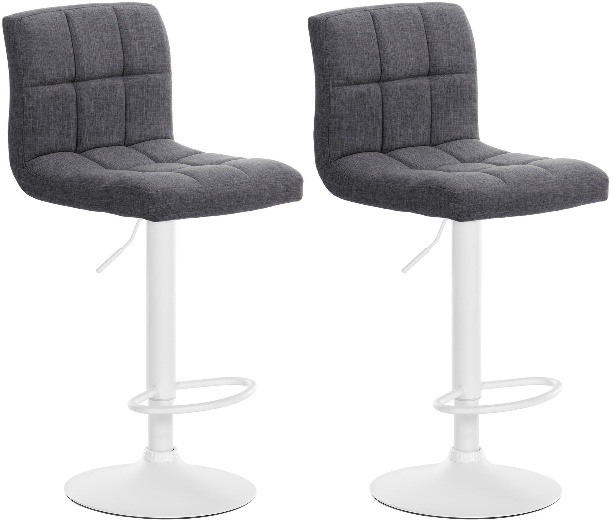 BARHOCKER 2er Set Stoff hellgrau - Hellgrau, Textil/Metall (46/94/47cm) - CLP