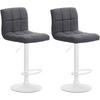 BARHOCKER 2er Set Stoff hellgrau - Hellgrau, Textil/Metall (46/94/47cm) - CLP