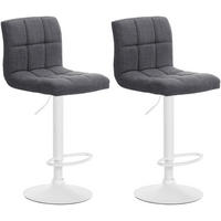 BARHOCKER 2er Set Stoff hellgrau - Hellgrau, Textil/Metall (46/94/47cm) - CLP