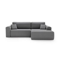 ECKSOFA Linea Dunkelgrau, Sofa mit Schlaffunktion, rechte seite - Dunkelgrau, Holzwerkstoff/Textil (257/177cm) - Bettso