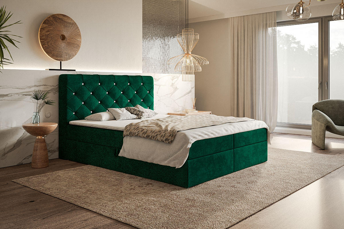 BETT Grün FOX 7 180x200 cm - Grün, Textil (180/200cm) - Sepro Meble