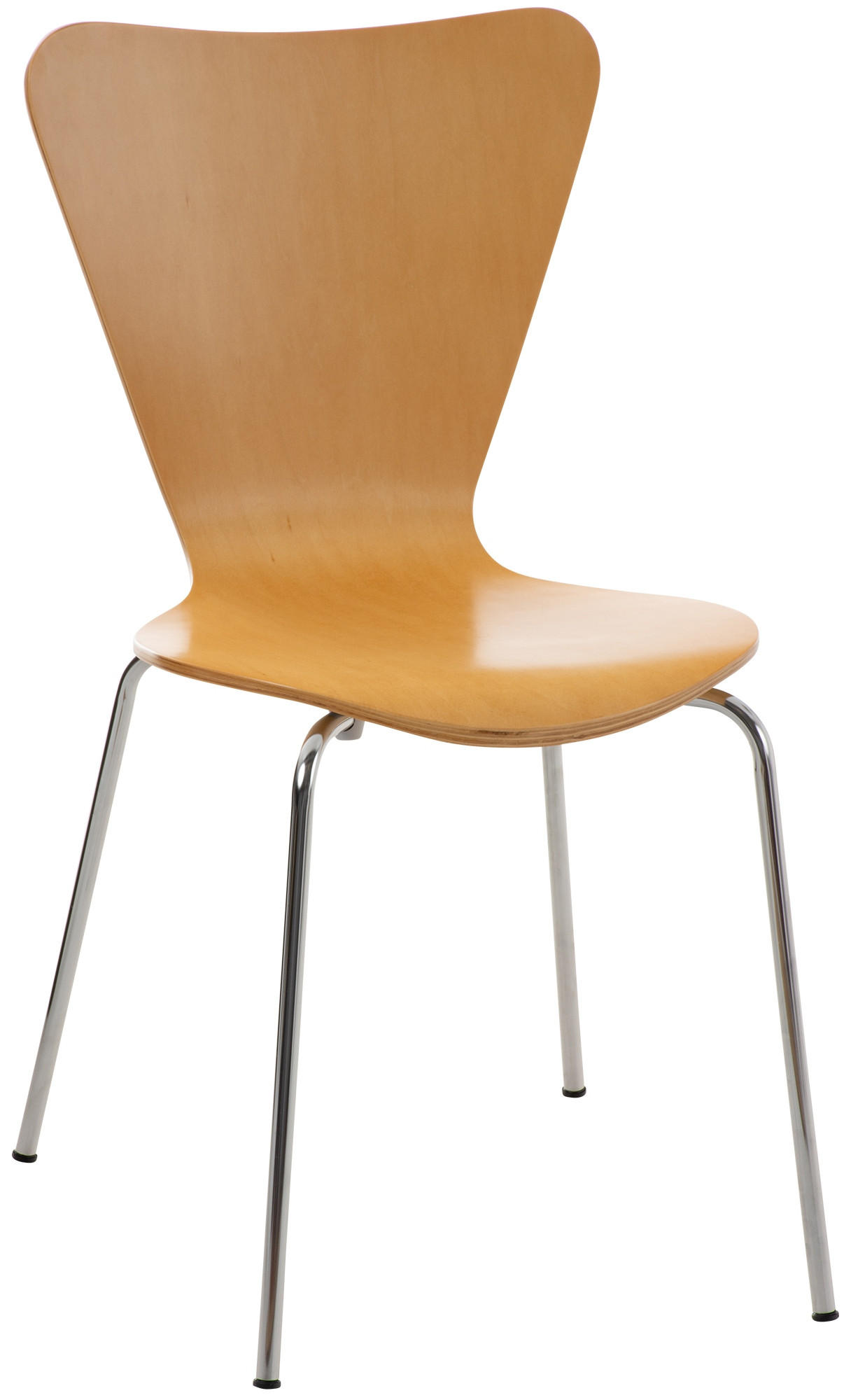 BESUCHERSTUHL Holz natura - Eukalyptusholzfarben, Holz/Metall (45/85/49cm) - CLP