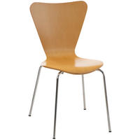 BESUCHERSTUHL Holz natura - Eukalyptusholzfarben, Holz/Metall (45/85/49cm) - CLP
