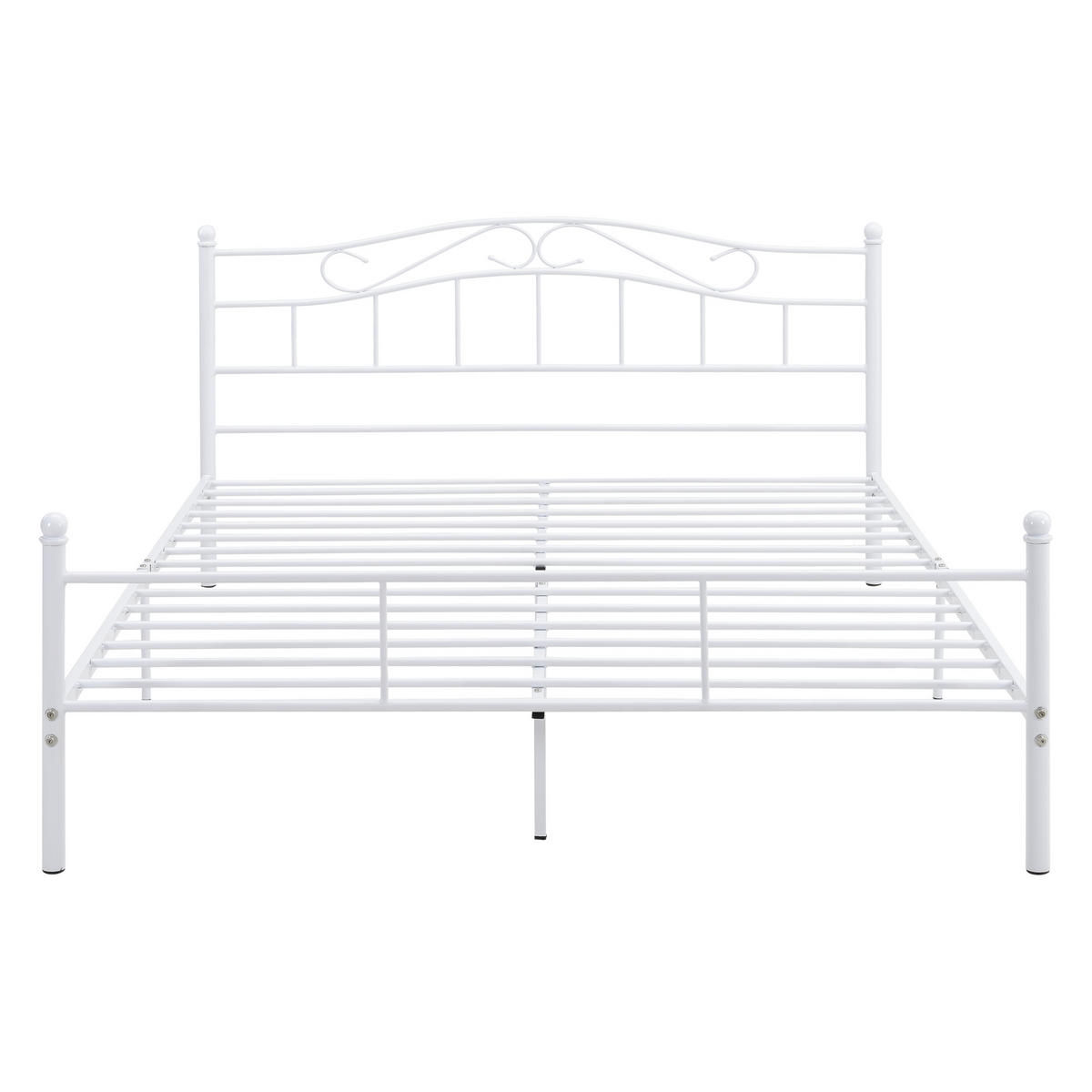 METALLBETT Florenz - Weiß, Metall (140/200cm) - [en.casa]