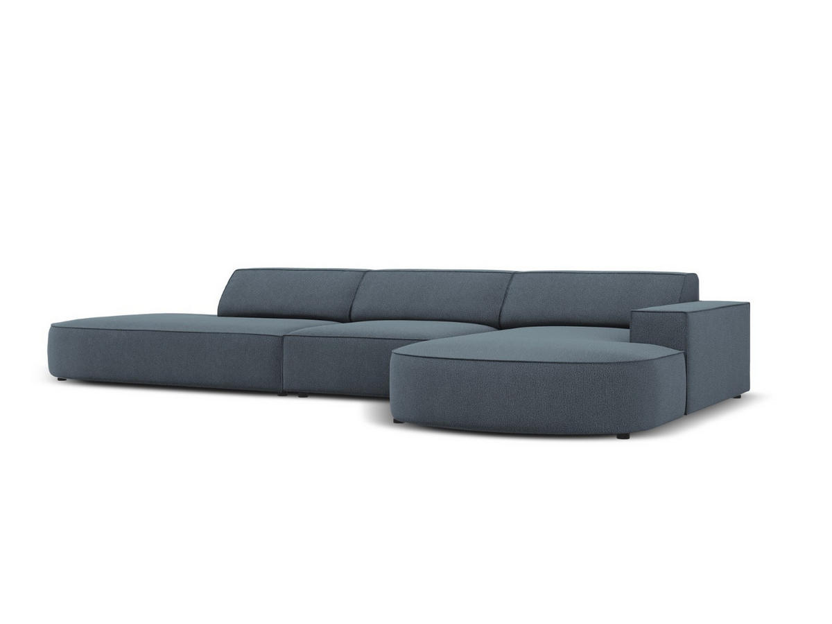 ECKSOFA rechts Jodie aus strukturiertem Stoff blau 4 Sitzplätze - Blau, Textil (166/342cm) - Micadoni