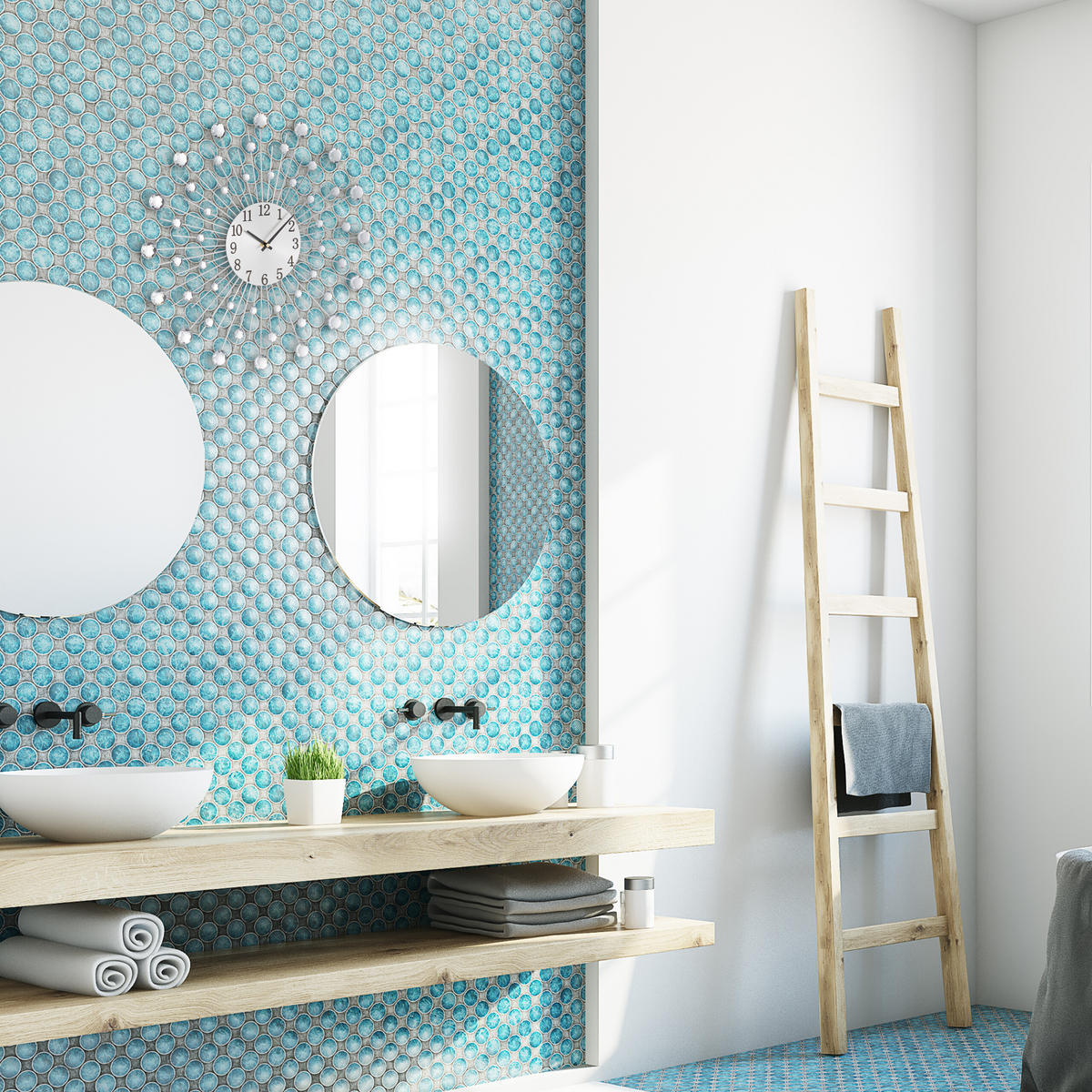 WANDUHR - Silberfarben, Kunststoff/Metall (50/50/4.5cm) - Relaxdays