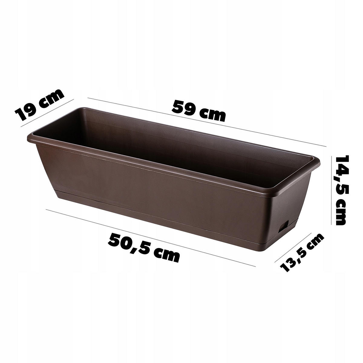 BALKONKASTEN 60 cm, Braun - Braun, Kunststoff (19/59cm) - KADAX