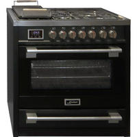 GAS-ELEKTRO-STANDHERD HGE 93505 S Schwarz 90 cm - Schwarz, Metall (90/90/60cm) - Kaiser Küchengeräte