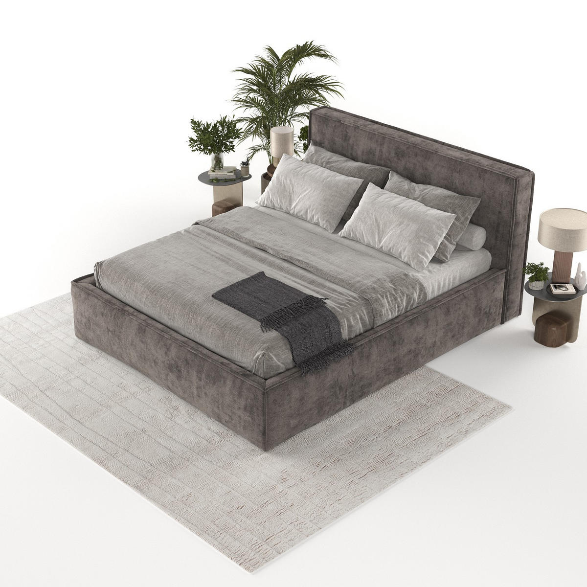 POLSTERBETT Sato mit Stauraum 160/200 cm Braun im Terra NW Stoff - Schwarz/Naturfarben, Holz/Holzwerkstoff (160/200cm) - AltaBeds