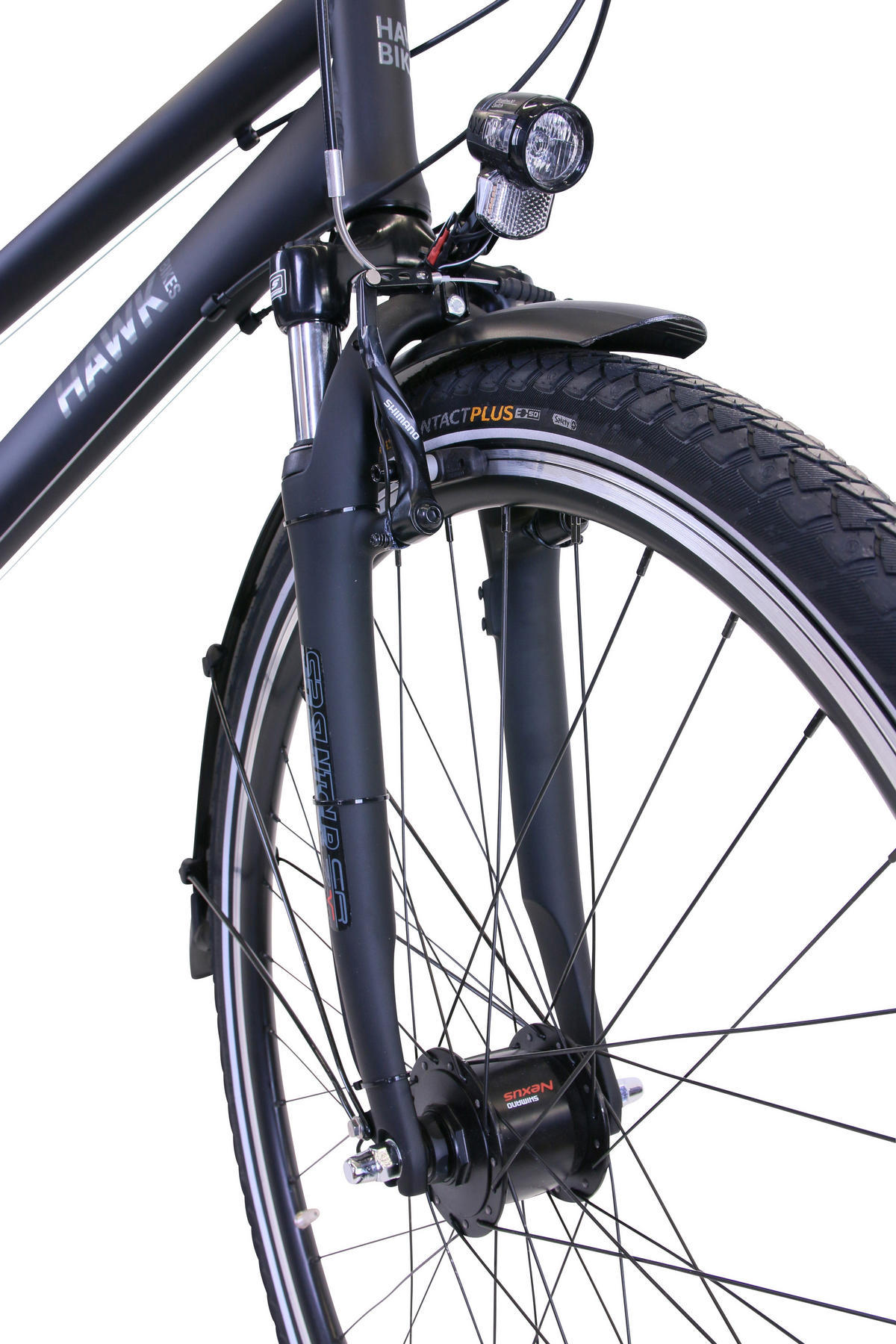 TREKKING Lady Premium Black 3x8 Gang 28 Zoll Gr: 44cm & 48cm - Schwarz, Metall (44cm) - Hawk Bikes