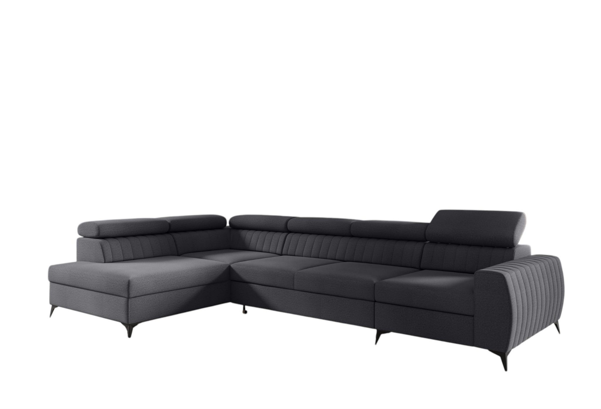 ECKSOFA Toronto Xl - Dunkelgrau, Holzwerkstoff/Textil (340/200cm) - Fun Möbel