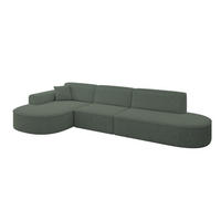 ECKSOFA Ottomane Links MARI-L2 - 328x171x79 cm Grün Tissu - Schwarz/Grün, Holzwerkstoff/Kunststoff (328/171cm) - ALTDECOR