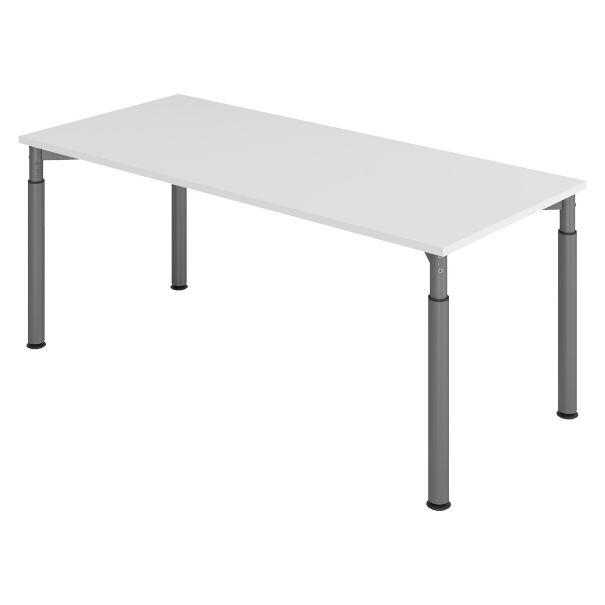 SCHREIBTISCH Serie-Y 80/180/74 cm in Grau/Graphitfarben - Graphitfarben/Grau, Holzwerkstoff (80/180/74cm) - bümö