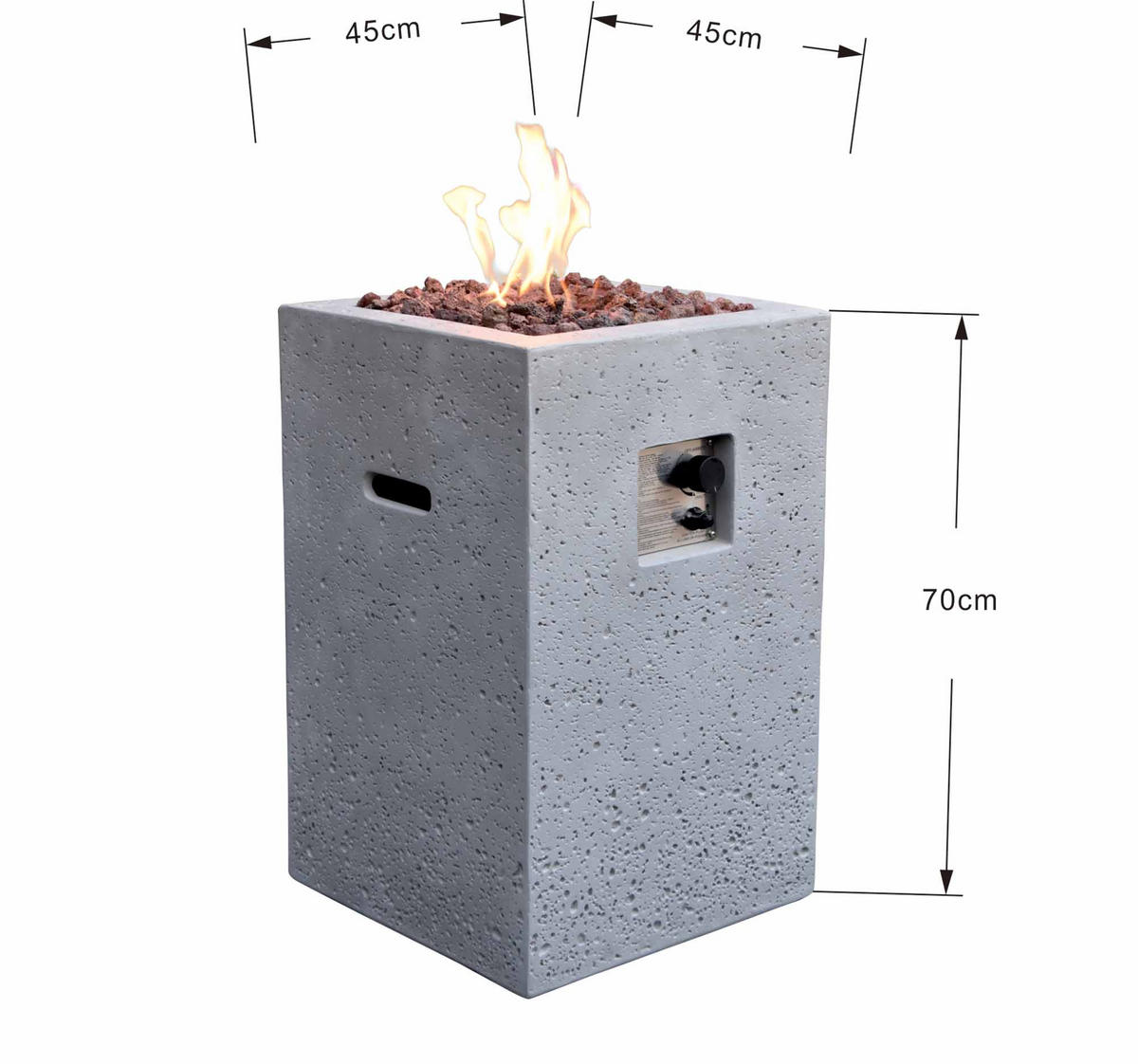 FEUERSTELLE Kelut in Naturstein-Optik grau aus Faserbeton - Grau, Stein (52/78/52cm) - Elementi