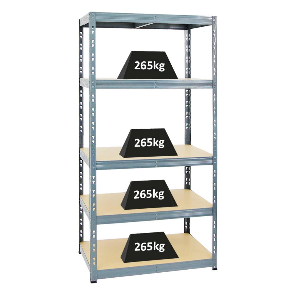 SCHWERLASTREGAL Tiger 180x90x60 cm Fachlast 265 kg Grau - Grau, Metall (90/180/60cm) - PROREGAL