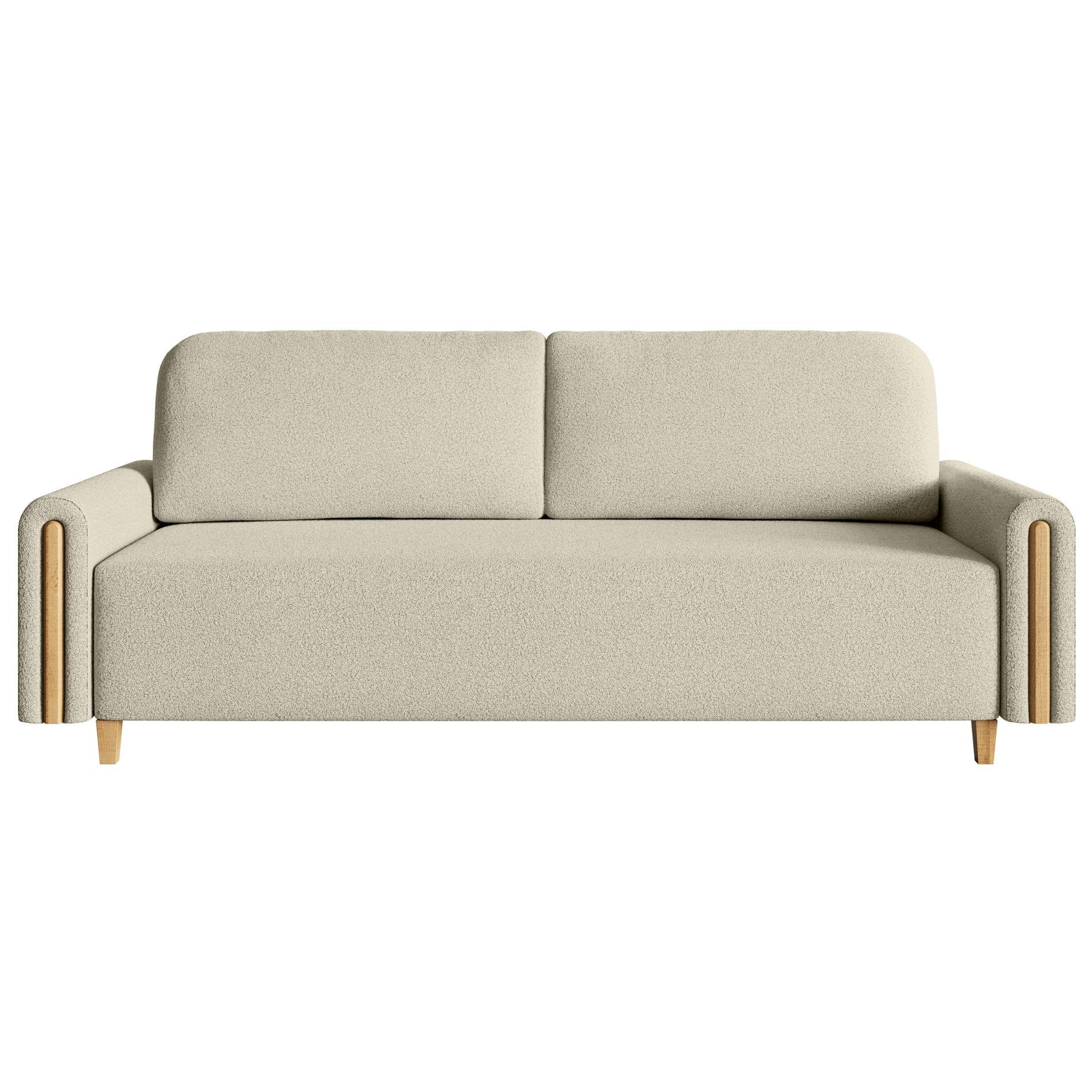 3-SITZER SCHLAFSOFA Majla Hellbeige - Ecru/Eichefarben, Holz/Textil (236/93/97cm) - Selsey