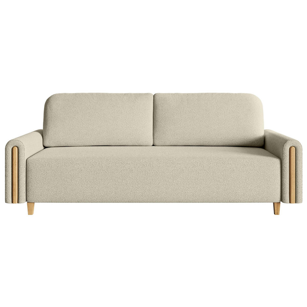 3-SITZER SCHLAFSOFA Majla Hellbeige - Ecru/Eichefarben, Holz/Textil (236/93/97cm) - Selsey