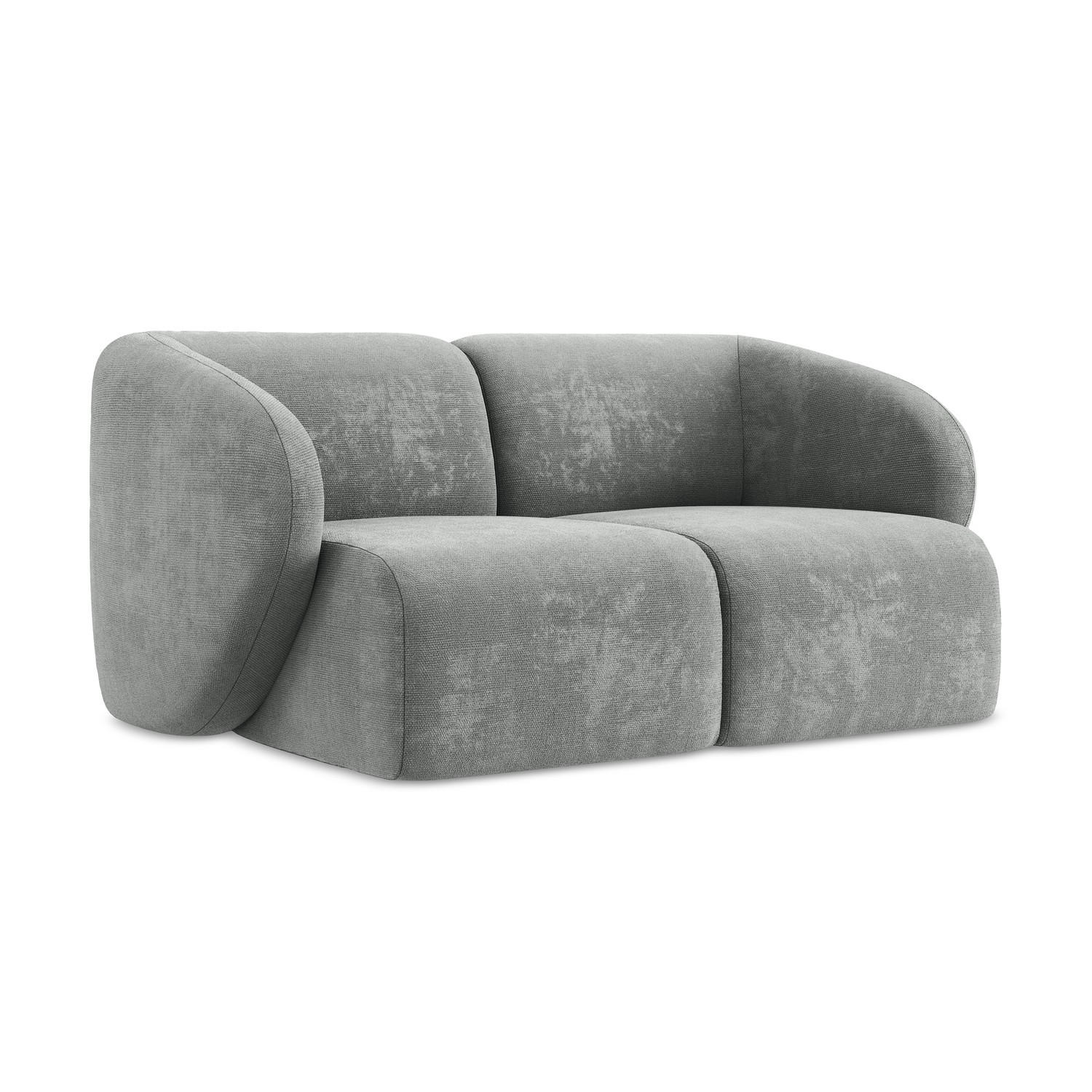 2-SITZER-SOFA Chenille Stoff Grau - Schwarz/Grau, Holzwerkstoff/Kunststoff (174/75/94cm) - LaMiaSofa