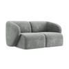 2-SITZER-SOFA Chenille Stoff Grau - Schwarz/Grau, Holzwerkstoff/Kunststoff (174/75/94cm) - LaMiaSofa