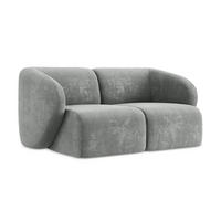 2-SITZER-SOFA Chenille Stoff Grau - Schwarz/Grau, Holzwerkstoff/Kunststoff (174/75/94cm) - LaMiaSofa