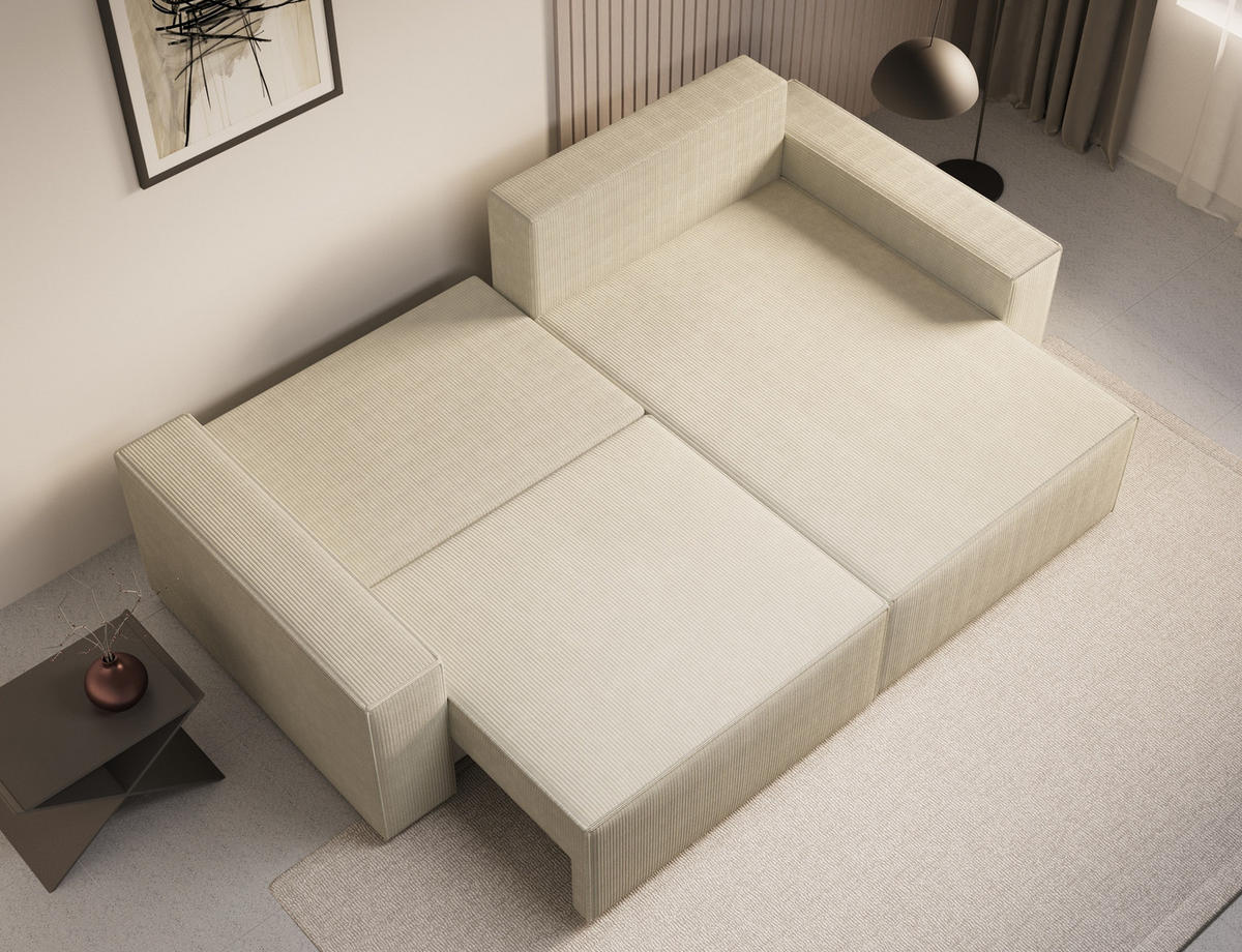 ECKSOFA - Universale Ecksofa DENVER mini - Schwarz - Poso 135 - Schwarz, Holzwerkstoff (248/162cm) - Möblo