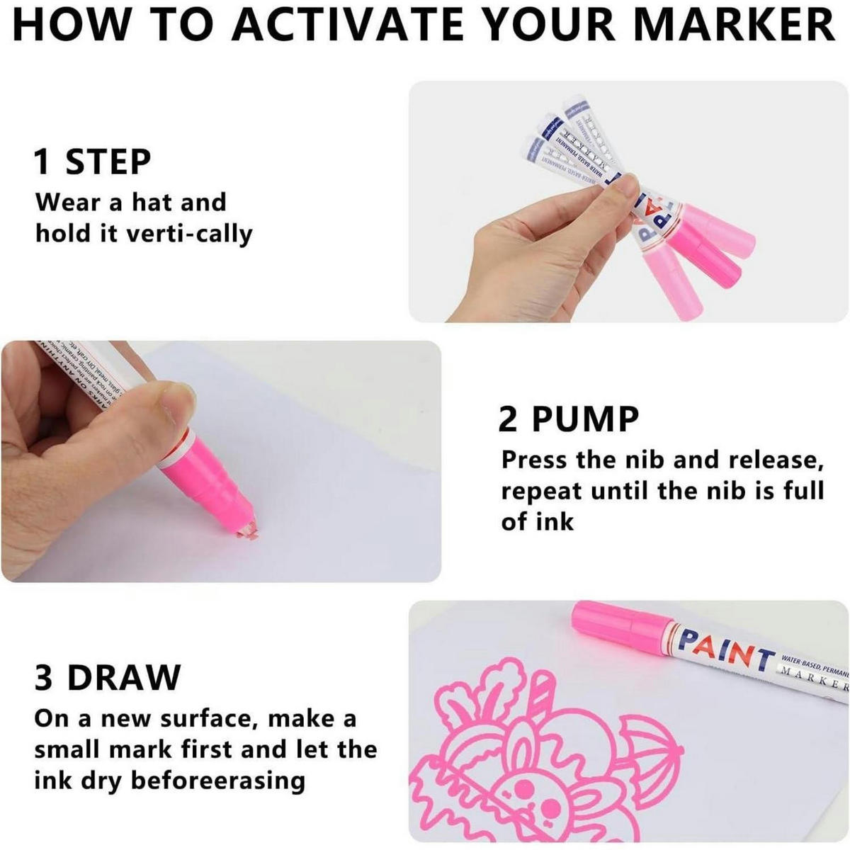 PAINT Marker 12er Set 3 mm Feinspitze Wasserbasiert Schnell trocknend - Multicolor, Kunststoff (1/1/14cm)