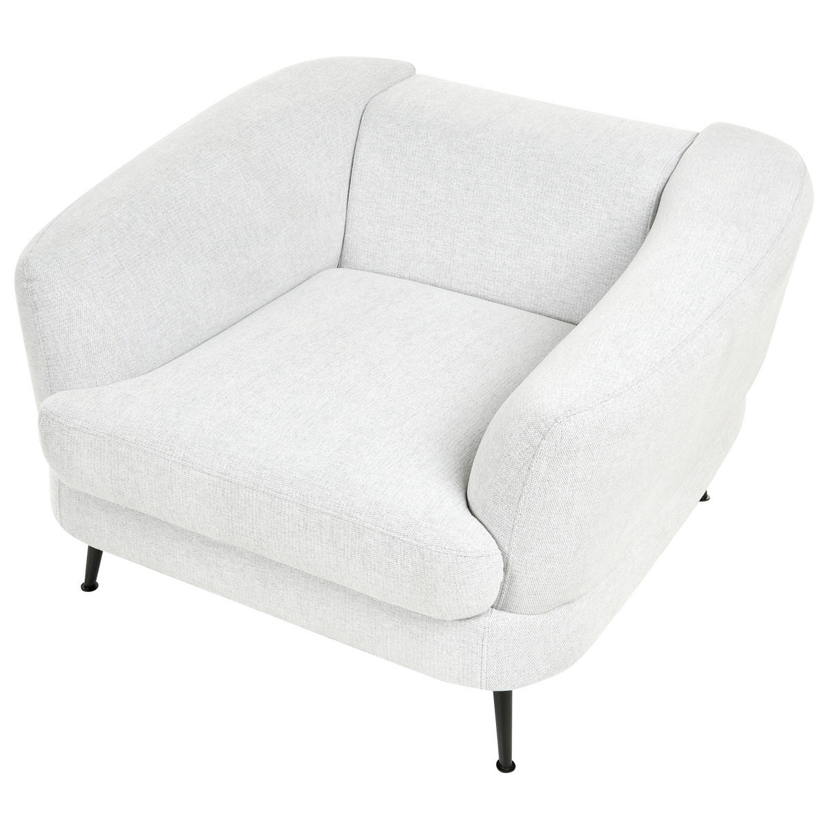 SESSEL Stoff Cremeweiß Kjaer - Creme/Schwarz, Textil (100/100/100cm) - Beliani