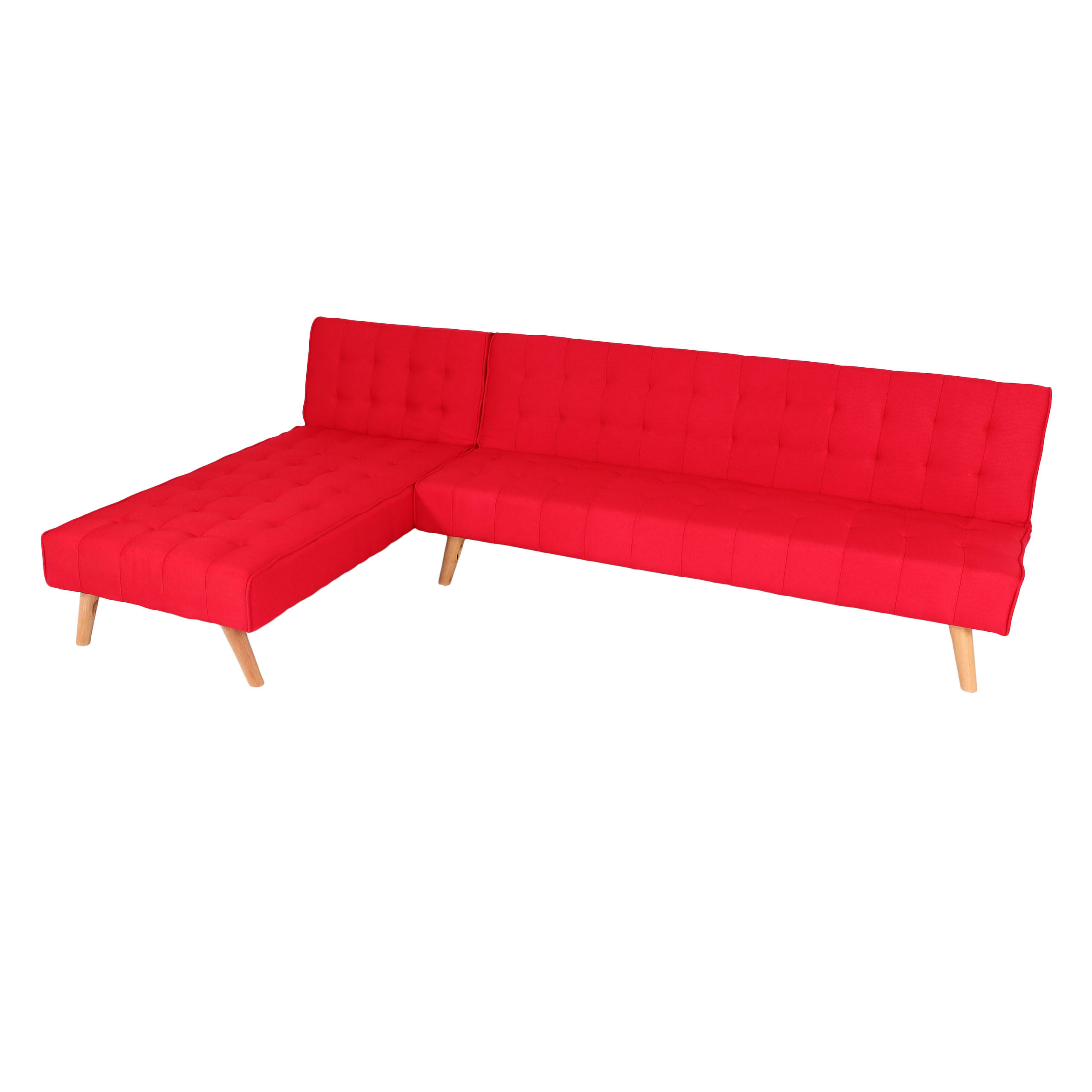 ECKSOFA Rot - Rot, Textil (256/176cm) - MCW