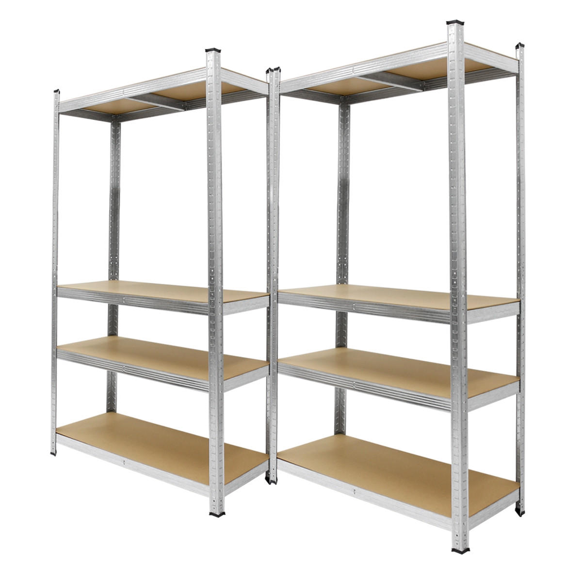 LAGERREGAL 2er Set - Silberfarben, Metall (40/160/80cm) - ECD-Germany