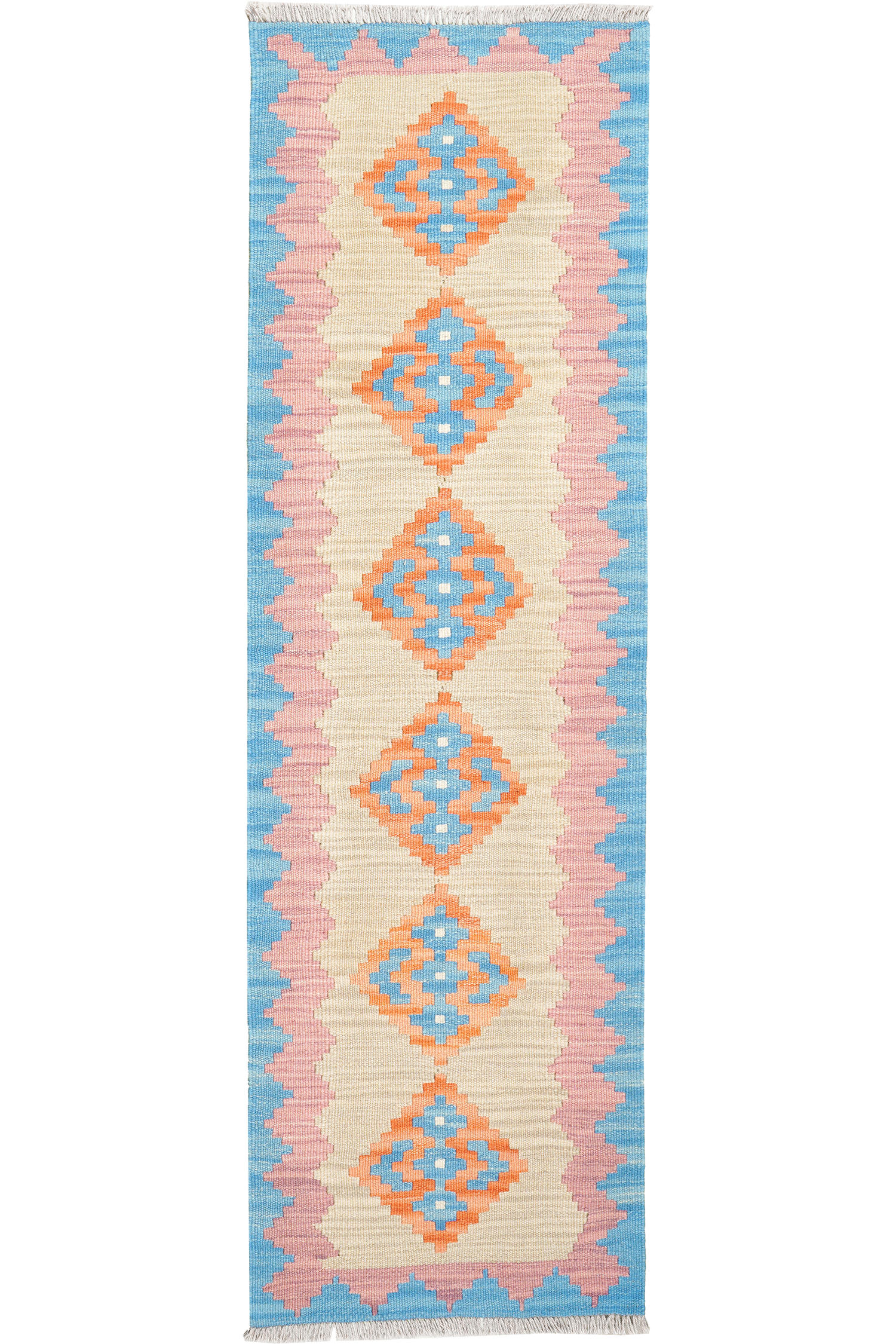 HANDWEBTEPPICH Kelim Gashgai Beige 190/57 cm Schurwolle - Beige, Textil (57/190cm) - Looma