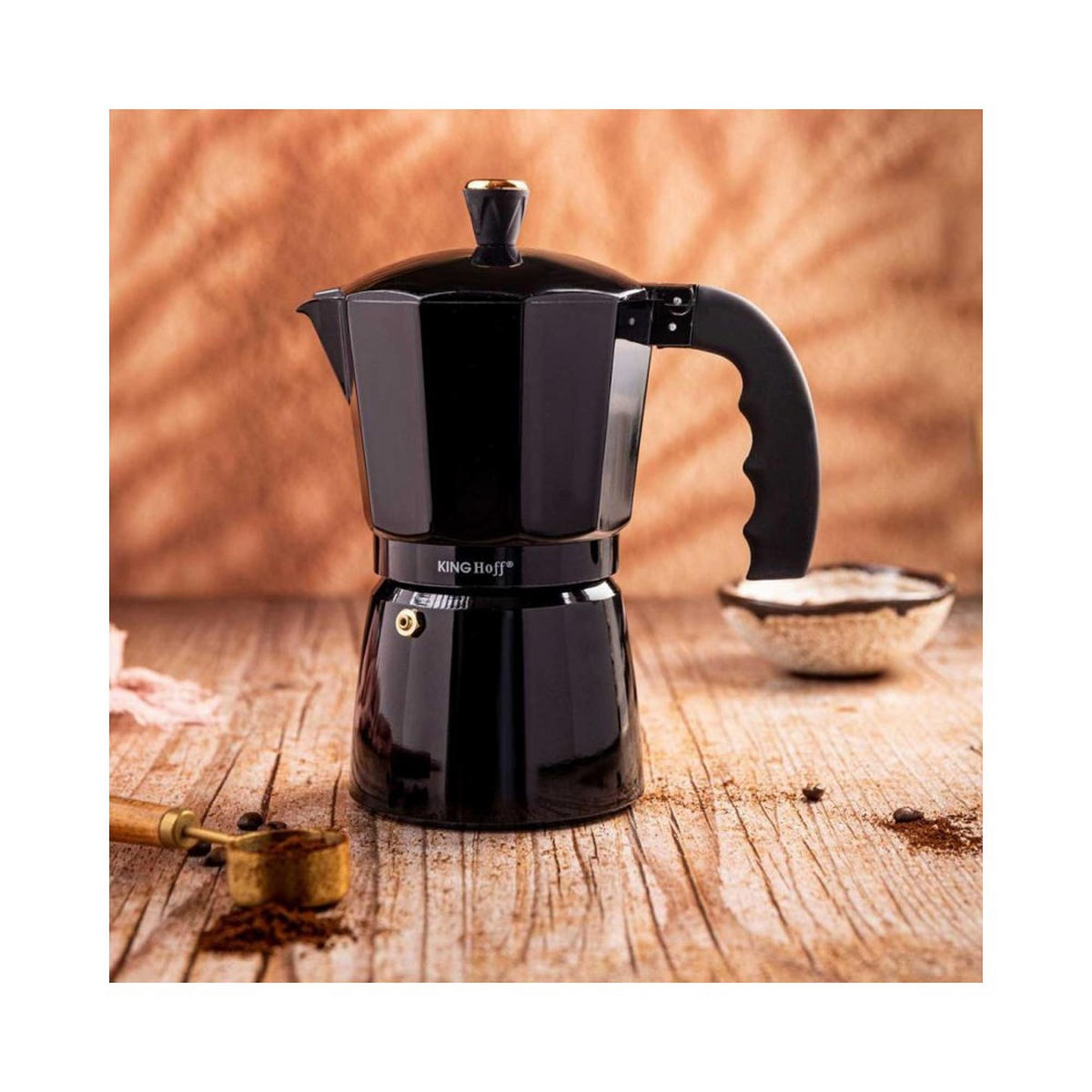 ESPRESSOKOCHER Schwarz 11/18.5/22 cm KH1884 - Schwarz, Metall (18.5/22/11cm) - Kinghoff 