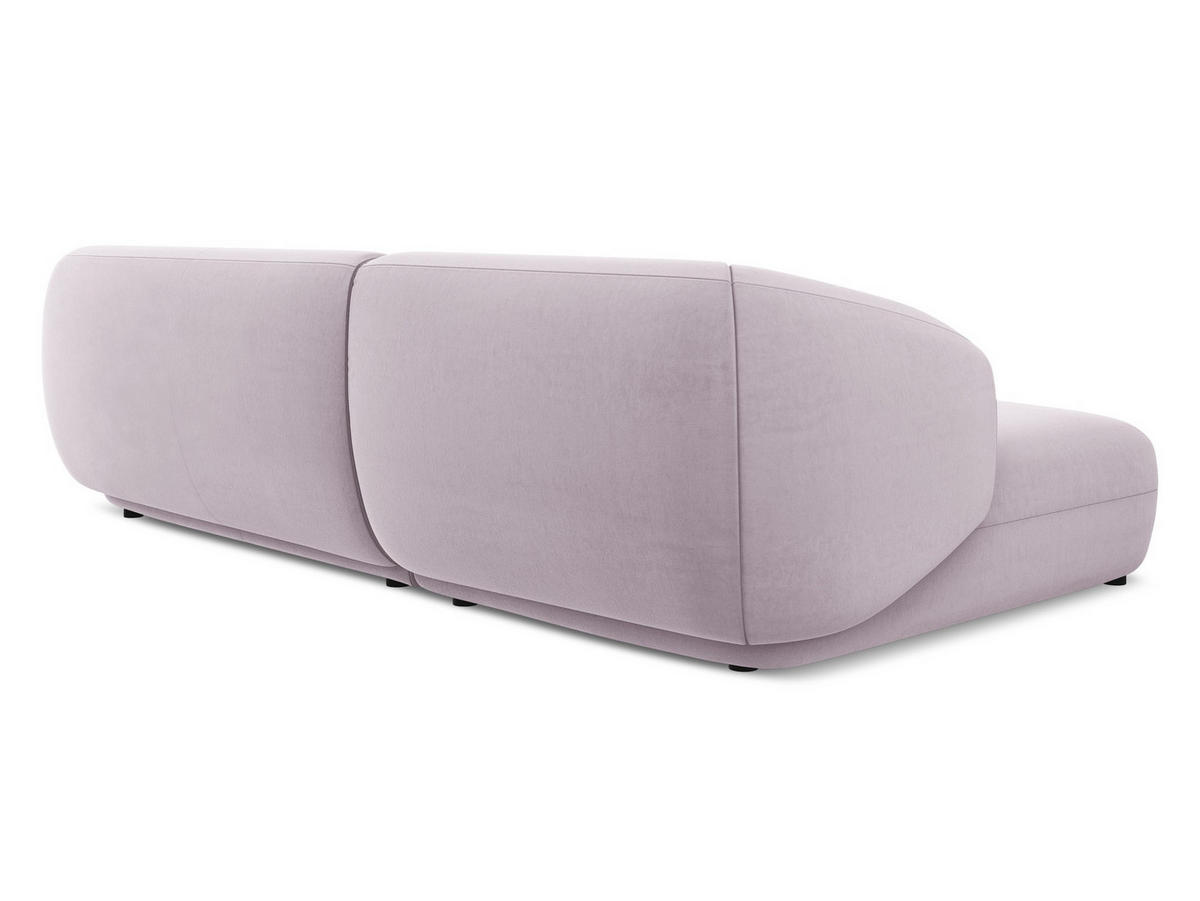 ECKSOFA Links Samt Stoff Violett - Lila/Flieder, Kunststoff/Textil (156/280cm) - Makamii