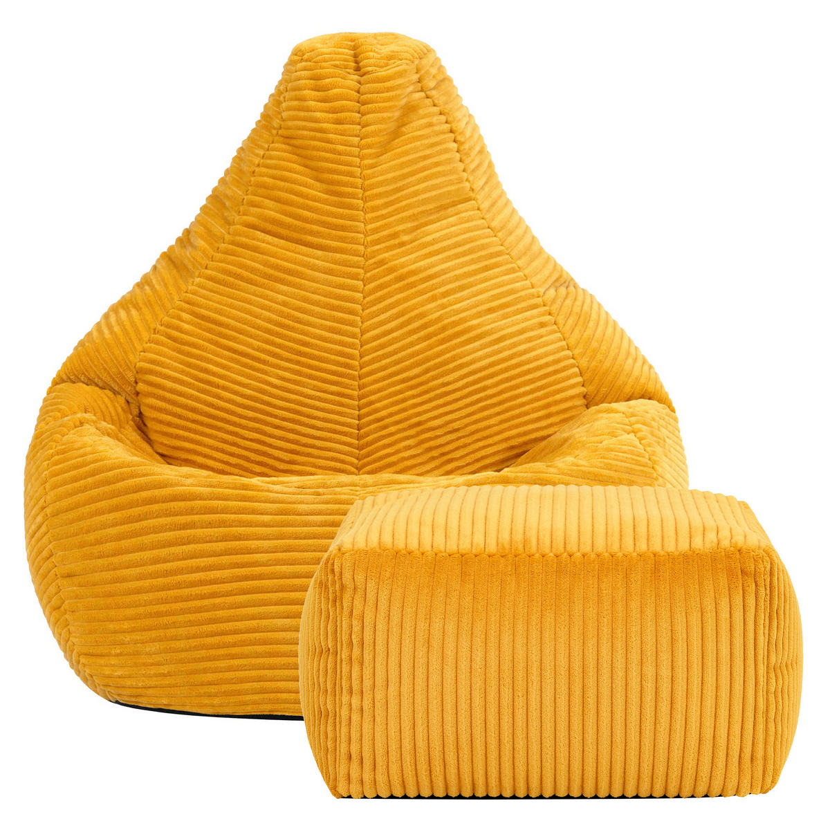 KINDERSITZSACK mit Hocker Dalton Cord - Gelb, Textil (69/59/65cm) - icon