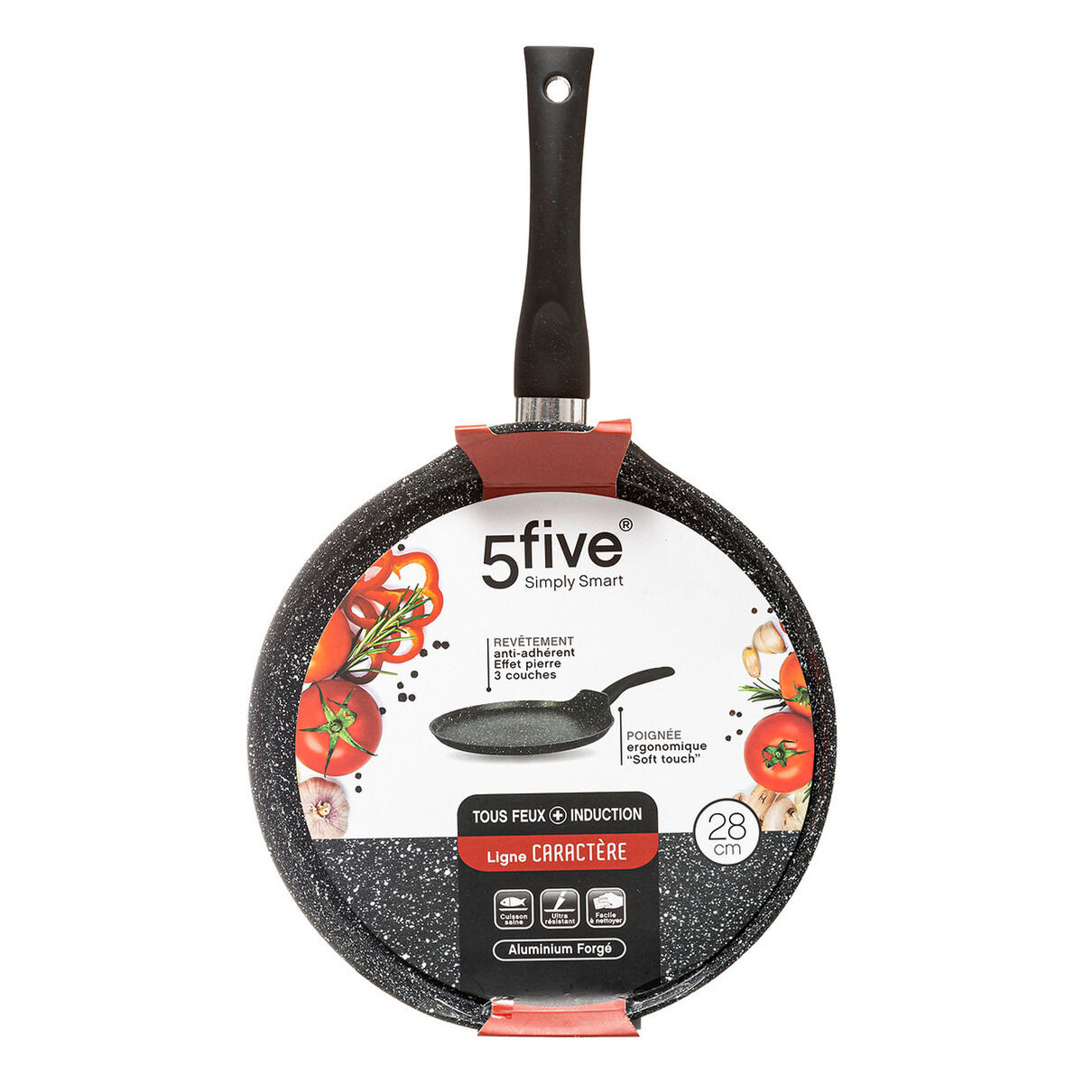 CREPEPFANNE Caractere, Aluminium, Kunststoff, Schwarz, 28 cm - Schwarz, Metall (28.5/6.6/47.5cm) - 5five Simply Smart