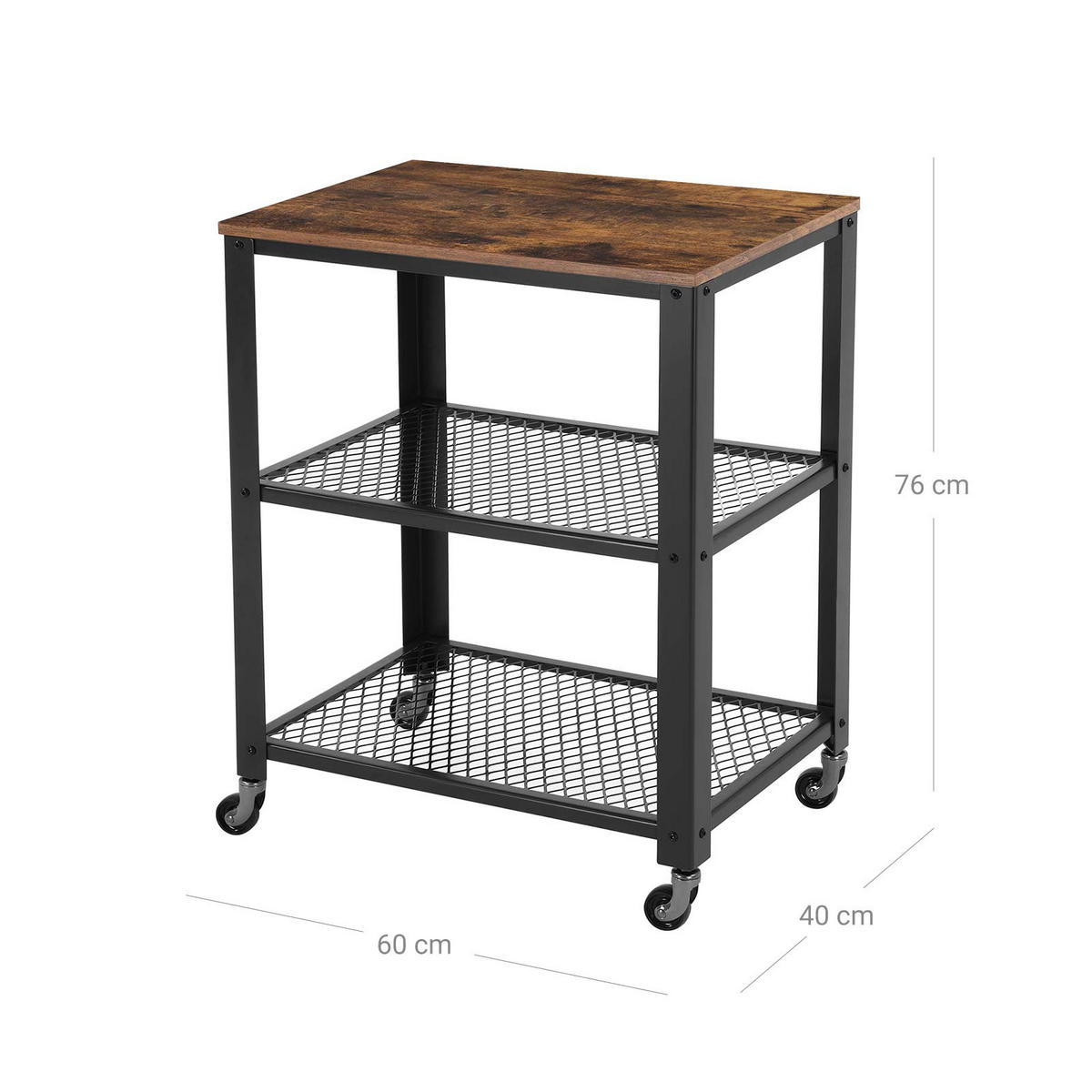 SERVIERWAGEN KÜCHENWAGENX - Braun, Holzwerkstoff (77.5/40/60cm) - Hansiro