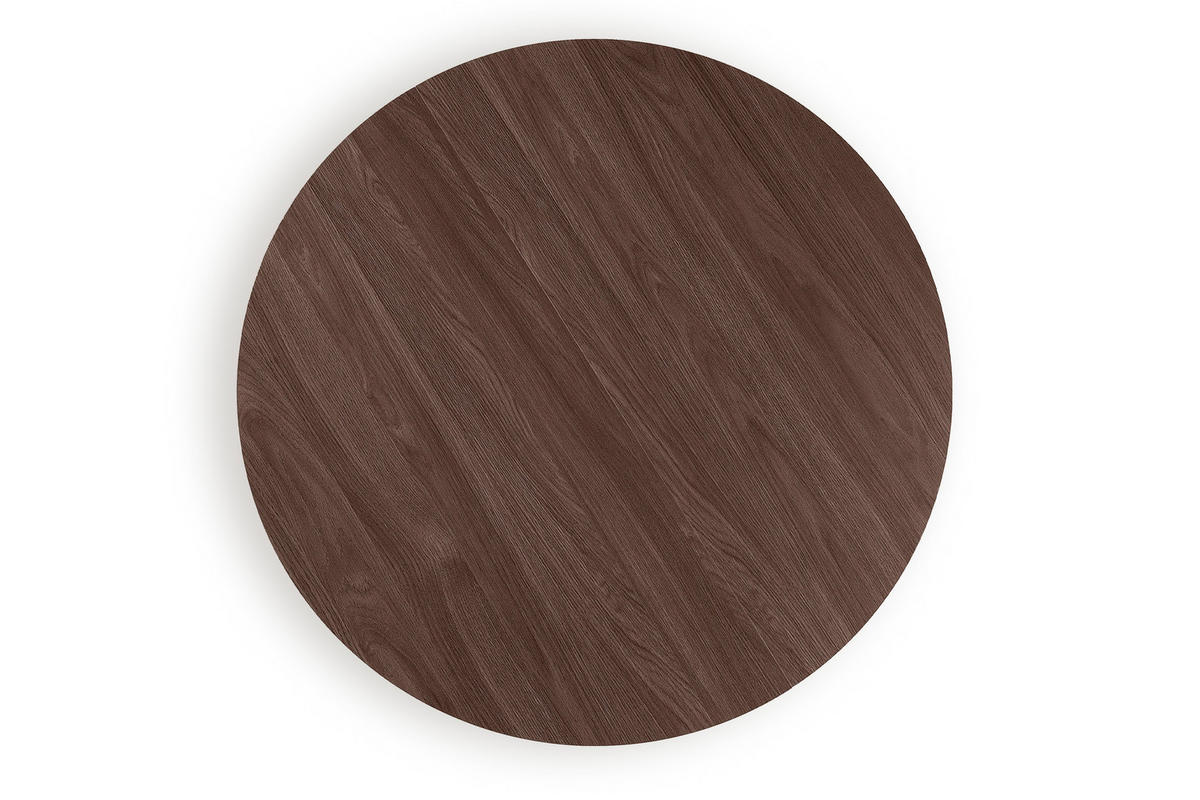 ESSTISCH INDAGA Ausziehbar 100-140cm Rund, Walnuss mittel/schwarz - Walnussfarben/Schwarz, Holz (100/140/75cm) - KONSIMO®