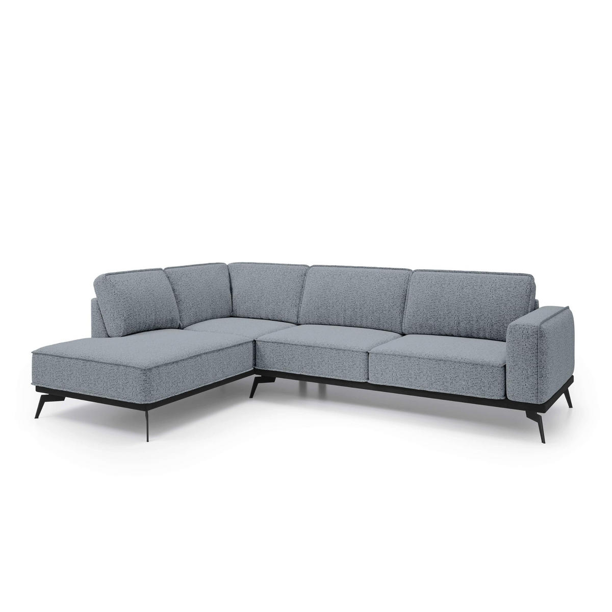 ECKSOFA Rosalia Grau - Grau, Textil (293/90/200cm) - Pillovely