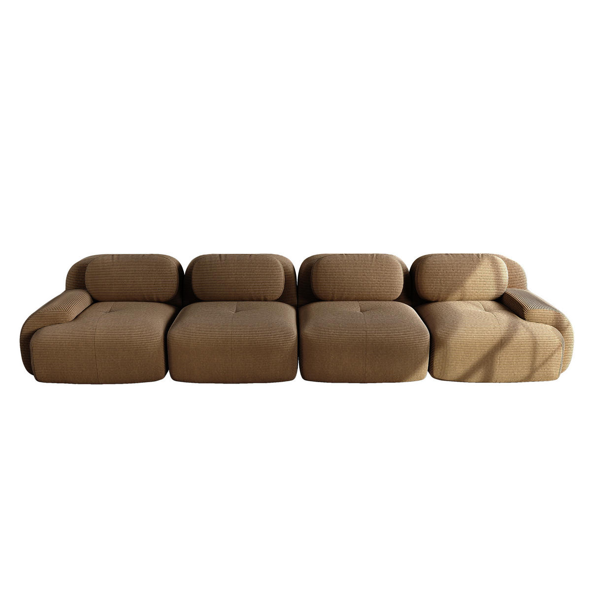 4-SITZER-SOFA DE-34025 modular mit Armlehnen Braun - Braun, Textil (103/75/388cm) - ComfortXL