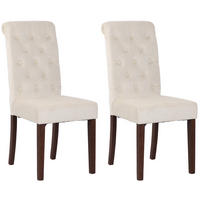 ESSZIMMERSTÜHLE 2er-Set WALES Samt 98x45x63 cm creme Holz - Creme, Holz (45/98/63cm) - DELUKE