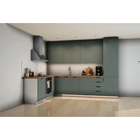 L-KÜCHE Sorento Weiß & Grün – 330 × 210 cm – K52-G330 - Schwarz/Weiß, Holzwerkstoff/Metall (330/247/210cm) - ROYAL24_MARKT