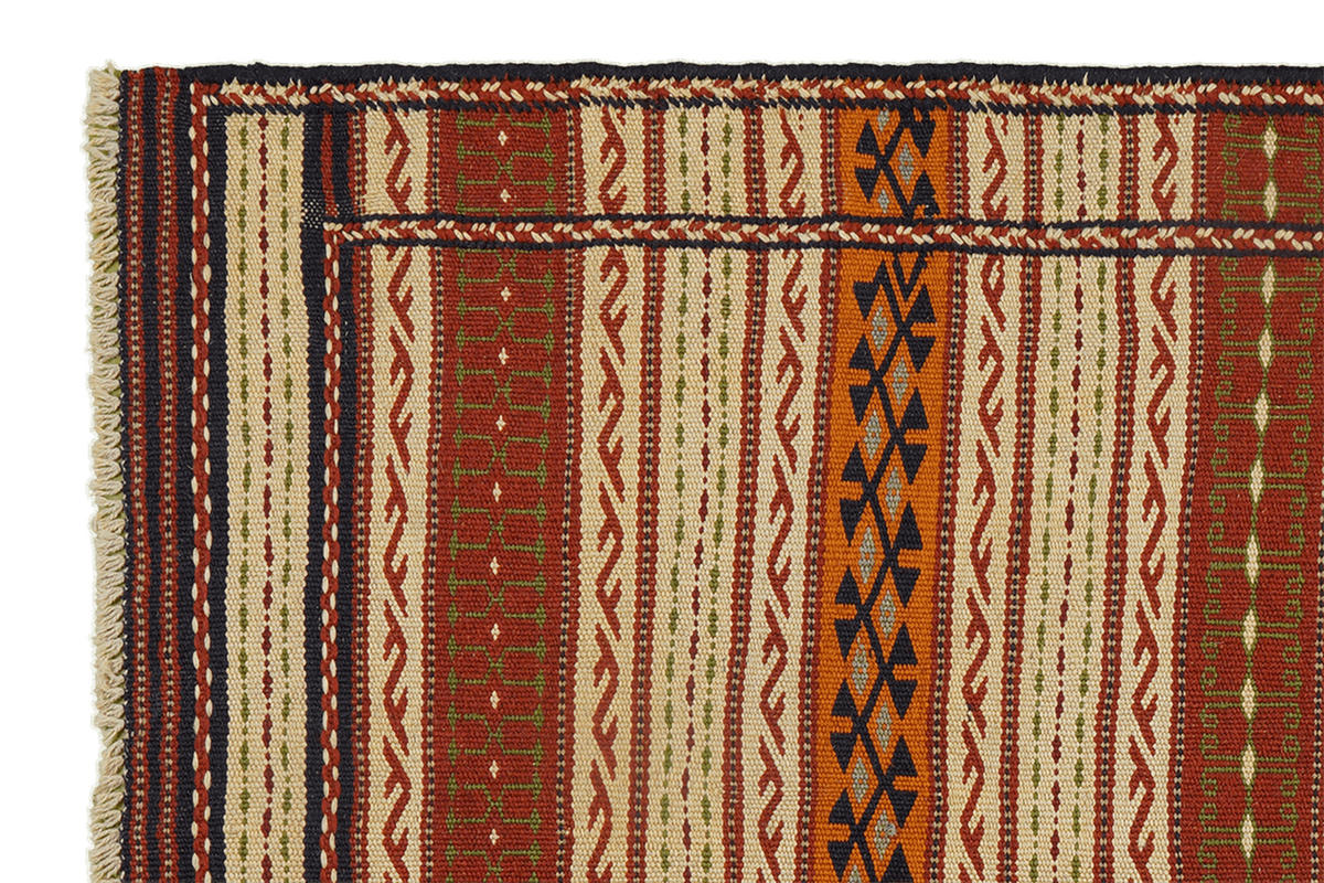 HANDWEBTEPPICH Kelim Kordi Mehrfarbig 148/96 cm Schurwolle - Multicolor, Textil (96/148cm) - Looma