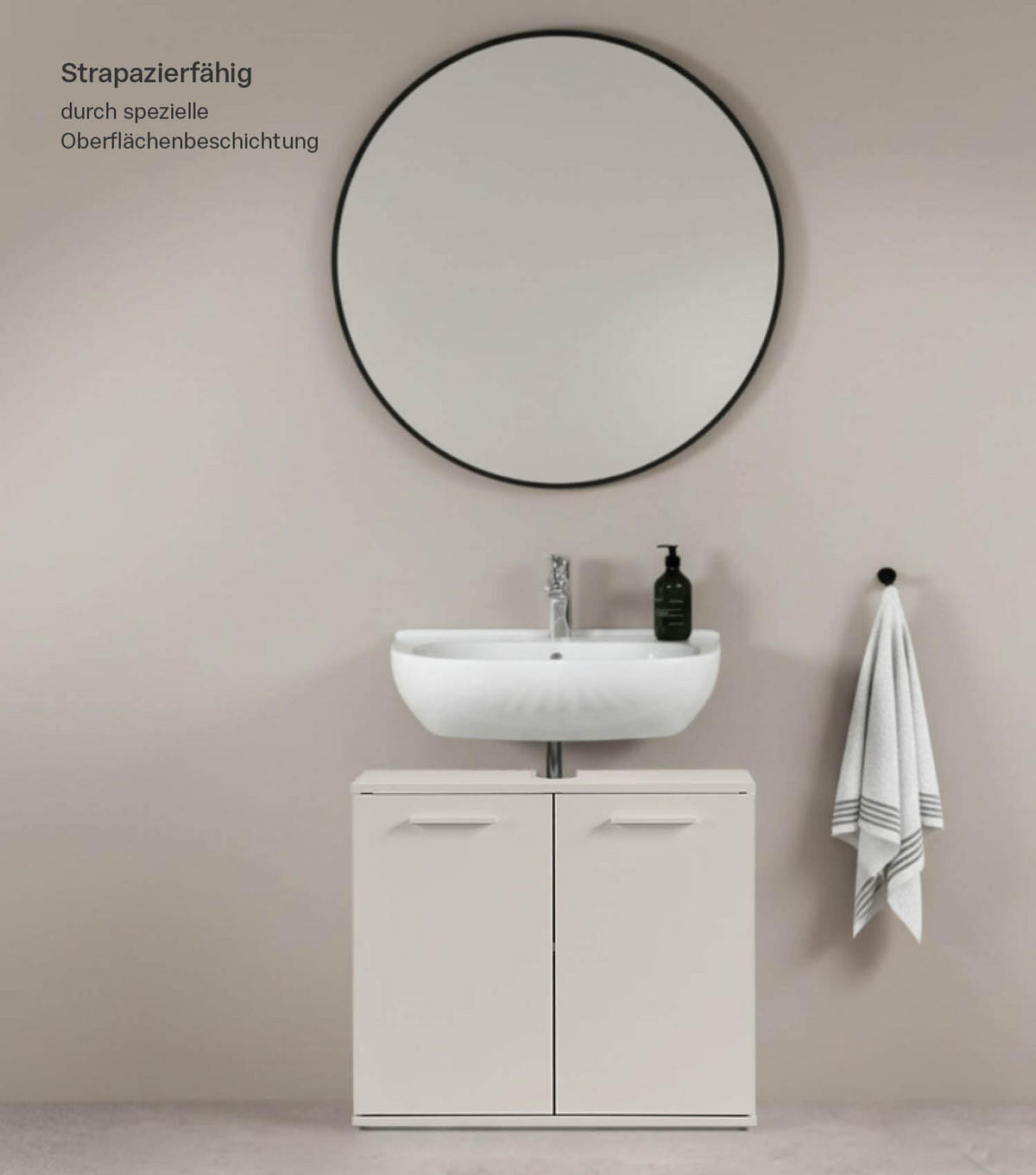 WASCHBECKENUNTERSCHRANK Der Waschbär - Beige, Holzwerkstoff (70/60/34cm) - Mokebo