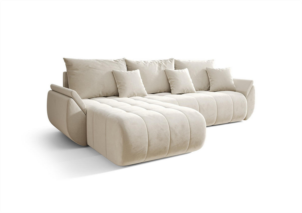 ECKSOFA Akita - Creme, Holzwerkstoff/Textil (280/185cm) - Fun Möbel