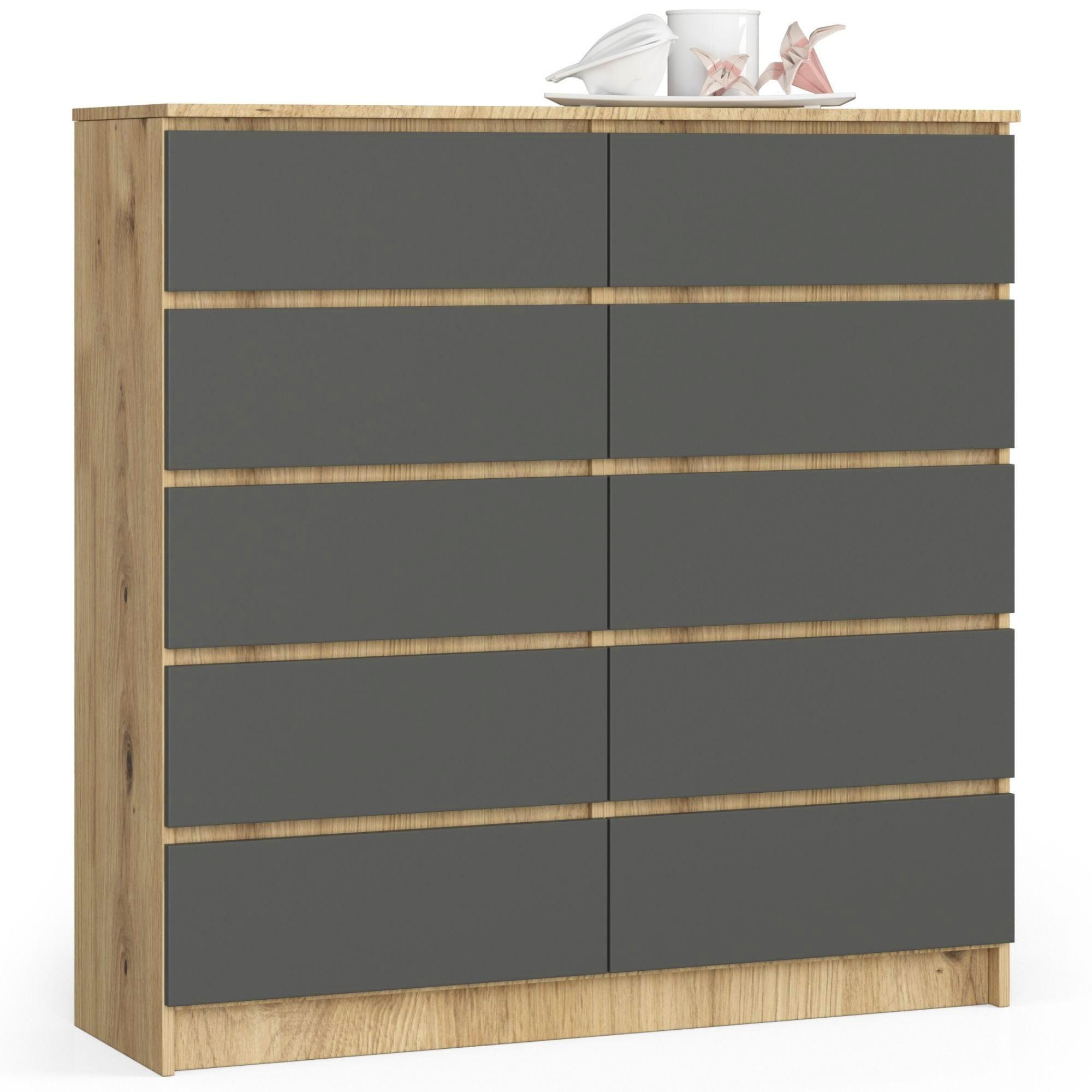RAUMHIRSCH FURNITURE KOMODA dub Artisan, grafitově šedá 121/120/40