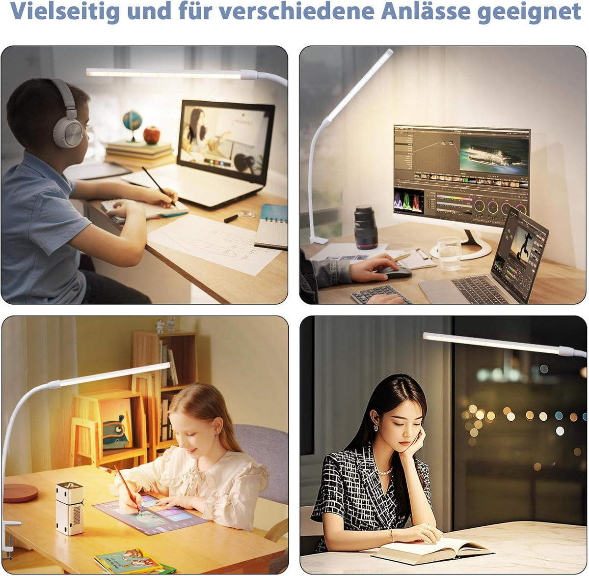 TISCHLAMPE Zwielanis 6.5/80.8/6.5 cm - Weiß, Metall (6.5/6.5/80.8cm) - ZMH