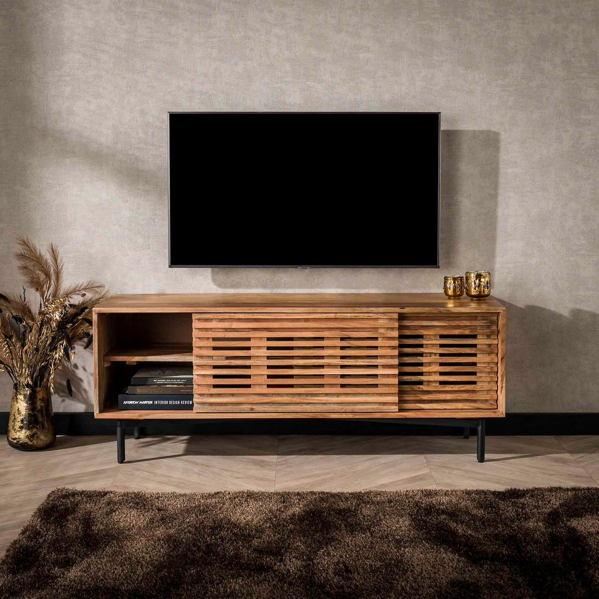 TV-MÖBEL Slide Braun 40/135/53 cm - Braun, Holz (135/53/40cm) - Hoyz Collection