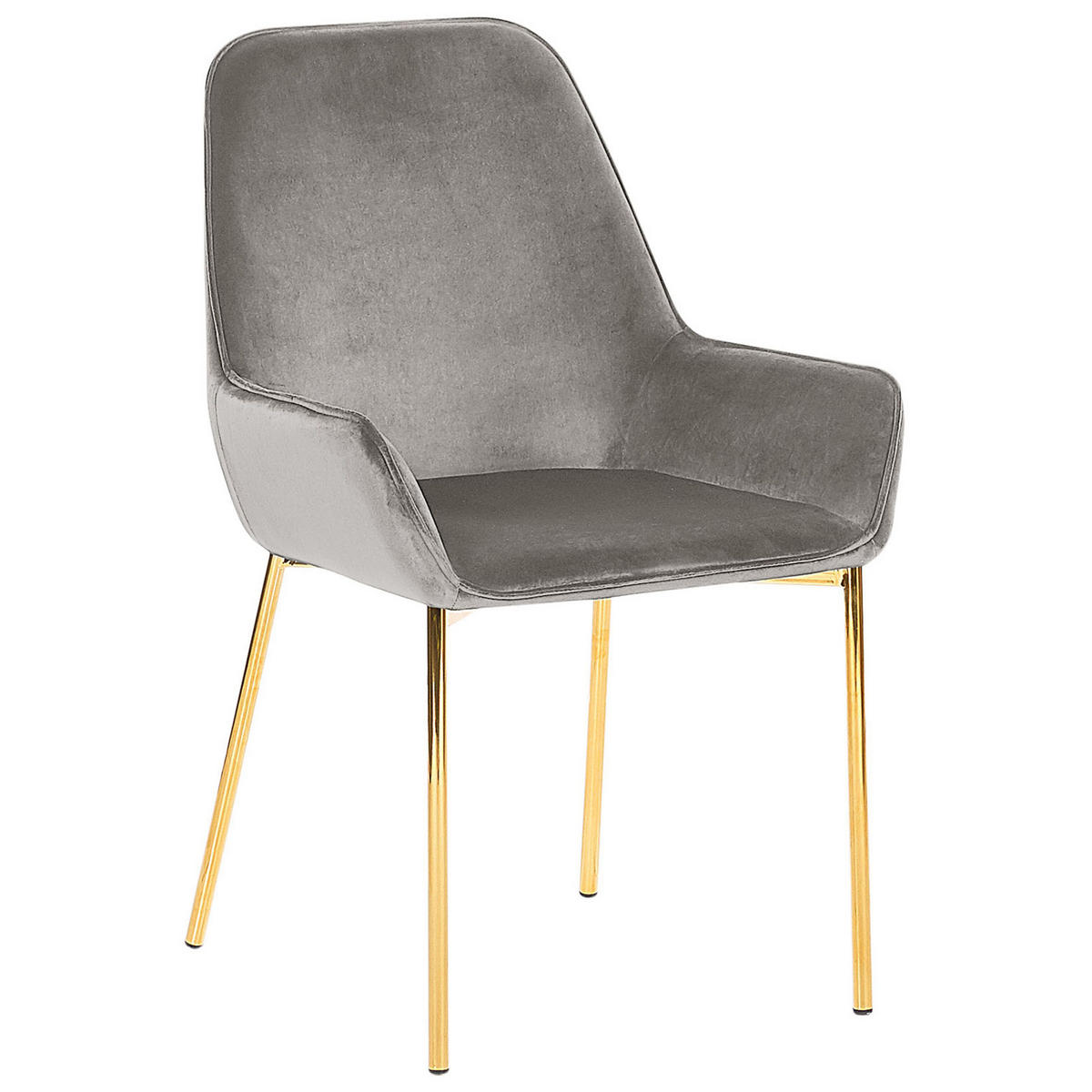 ESSZIMMERSTUHL 2er-Set Samtstoff Grau Loverna - Grau, Textil/Metall (56/89/59cm) - Beliani