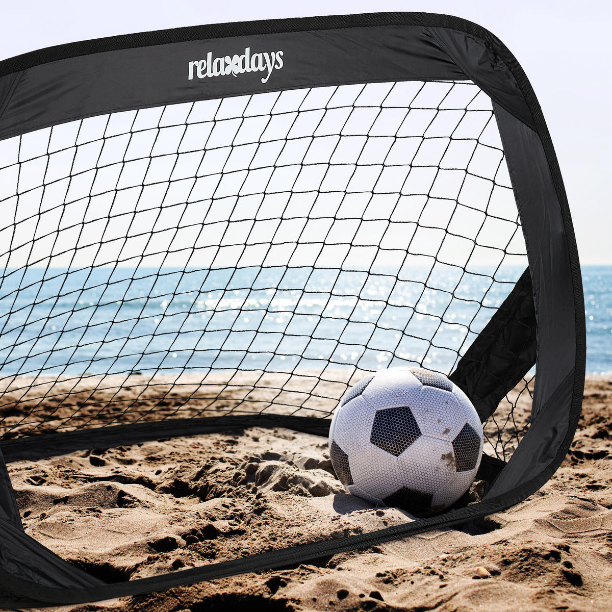 2XPOP-UP-TORE - Schwarz, Kunststoff/Textil (122/83cm) - Relaxdays