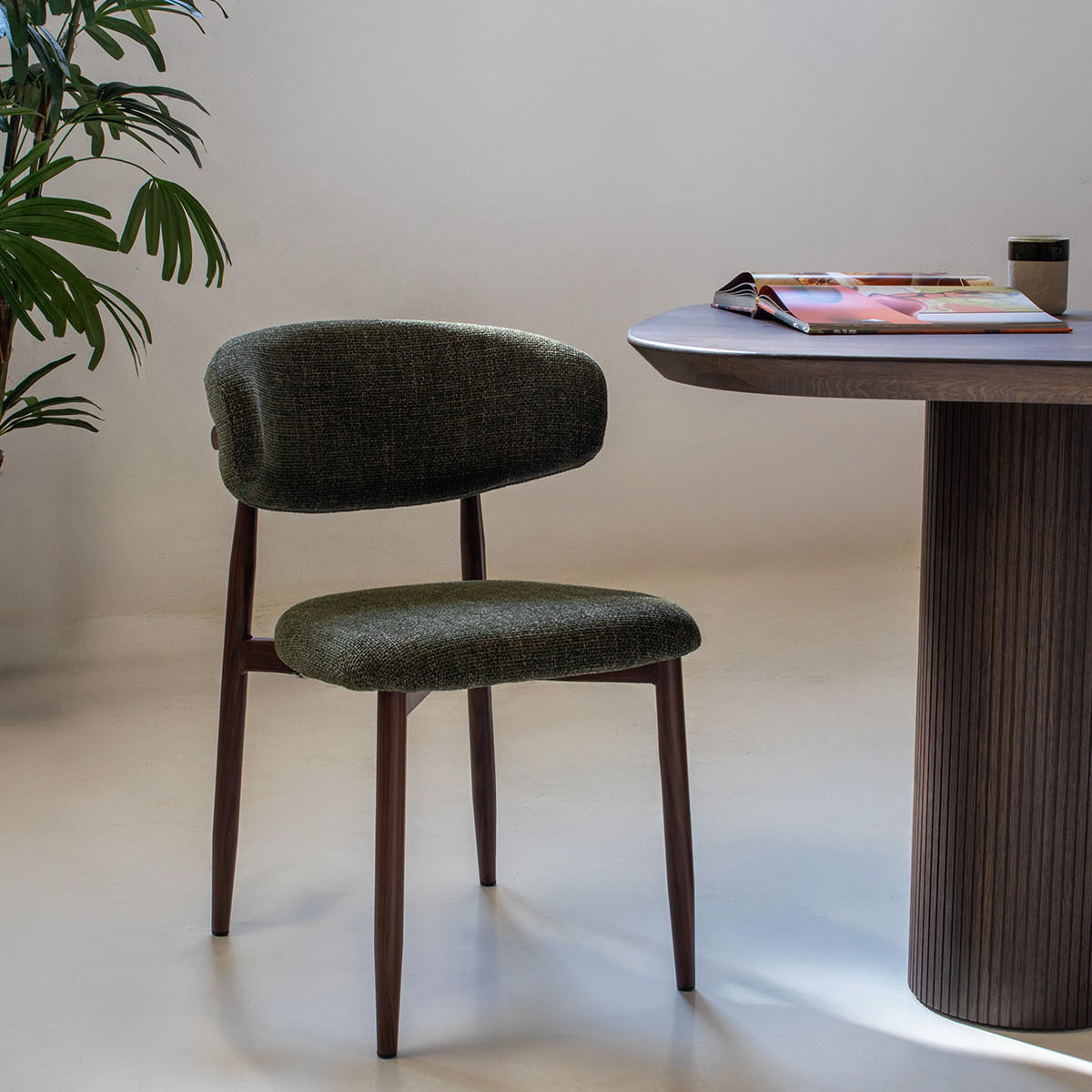 ESSZIMMERSTUHL 2er Set aus Stoff, grün - Grün, Textil (52/77/56cm) - Giga Meubel