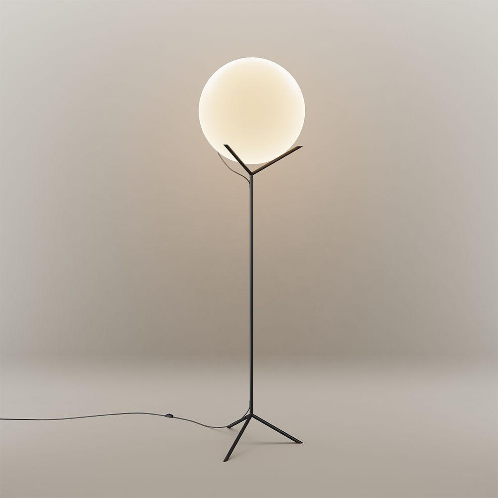 STEHLAMPE Poseidon Weiß Ø 50cm - Weiß, Glas (50/50/180cm) - s.luce